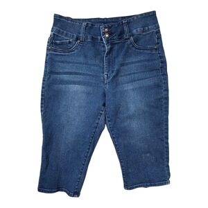 Faith High Rise Blue Denim Capris Long Shorts Women's Size 30